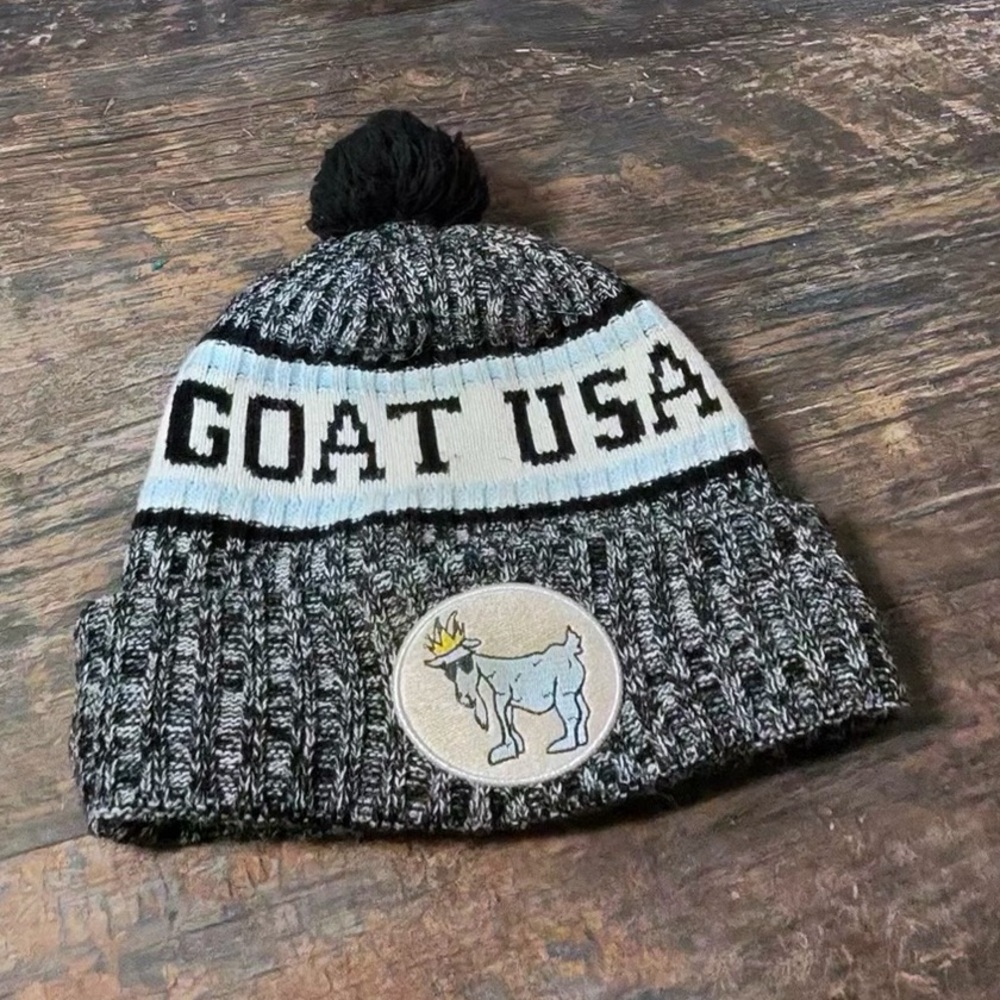 GOAT USA Black and Gray Knit Beanie